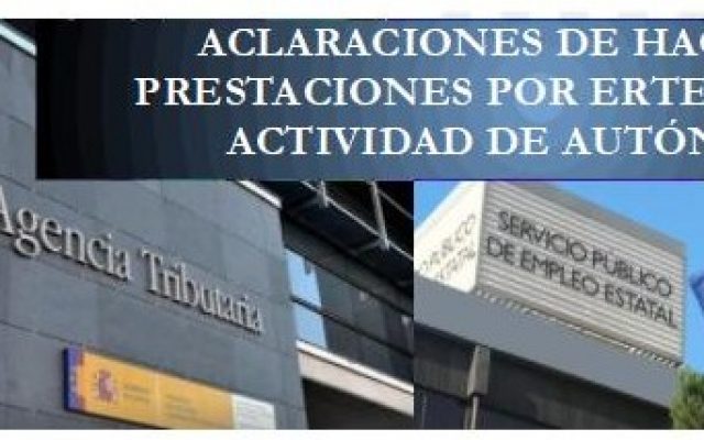 ACLARACIONES DE HACIENDA: PRESTACIONES POR ERTE Y CESE ACTIVIDAD DE AUTÓNOMOS