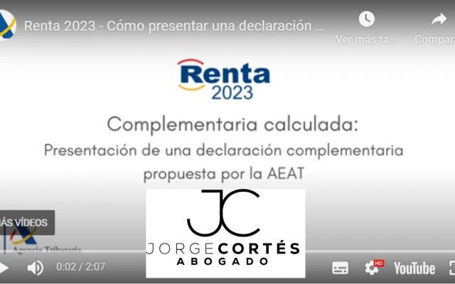 Declaración «complementaria calculada» IRPF 2023